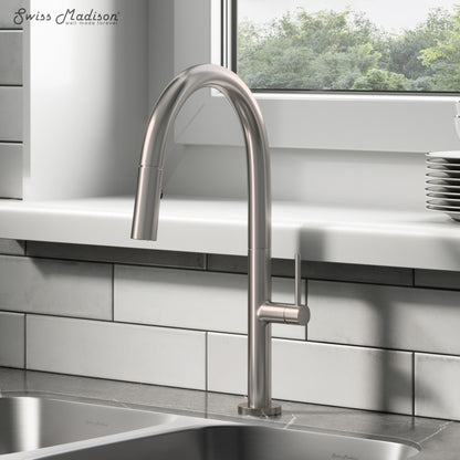 Chalet Single Handle, Pull-Down Kitchen Faucet in Brushed Nickel