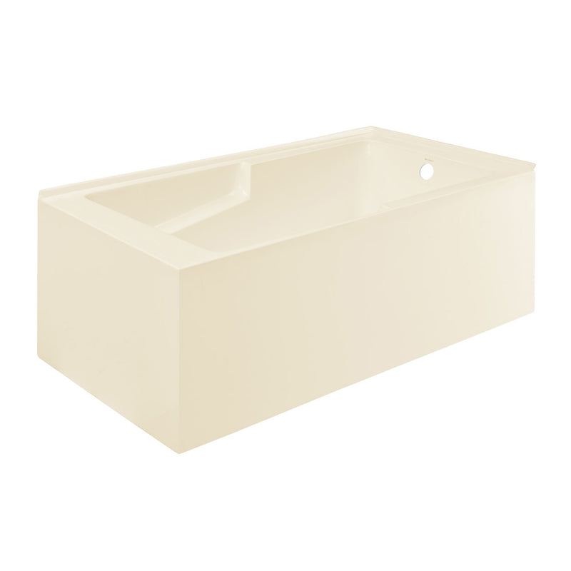 Claire 60 x 32 Right Drain Soaking Alcove Corner Apron Bathtub in Glossy Bisque