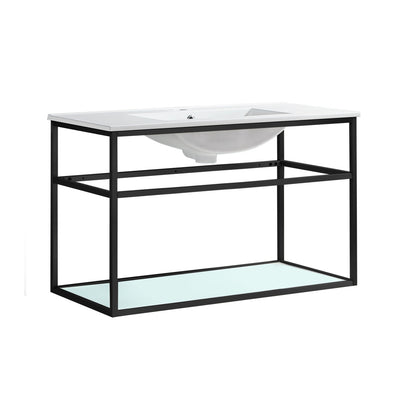 Pierre 36 Single, Metal Frame, Open Shelf, Bathroom Vanity