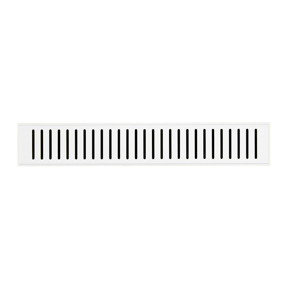 Voltaire 18" Stainless Steel Linear Shower Drain in Matte White