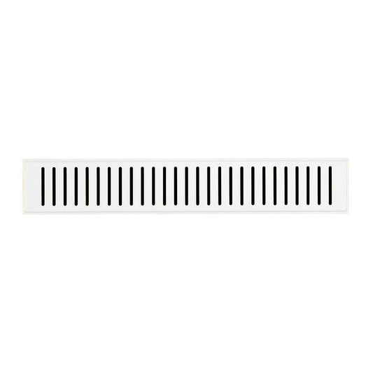 Voltaire 18" Stainless Steel Linear Shower Drain in Matte White