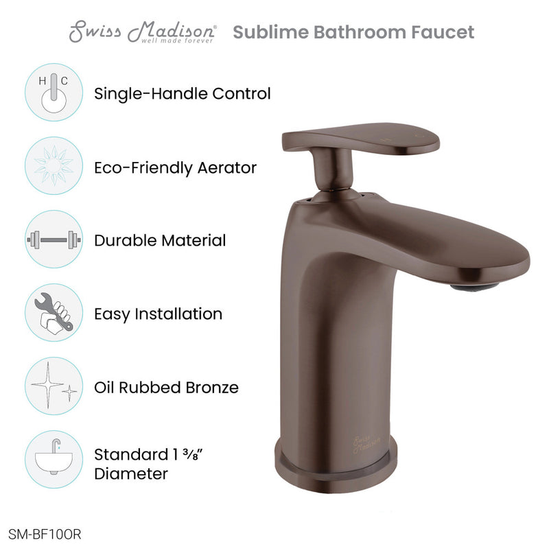 Sublime Single Hole, Single-Handle, Bathroom Faucet in Oil Rubbed Bronze