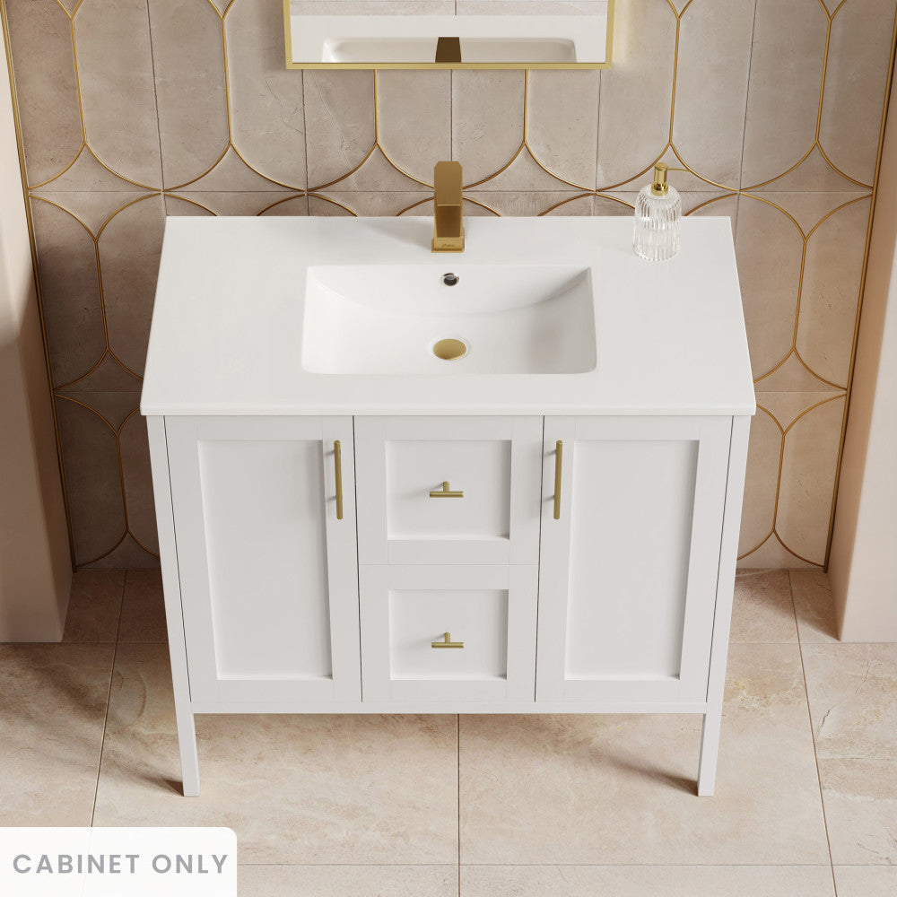 Forme 36" Modular Freestanding Bathroom Vanity Cabinet without Top in White