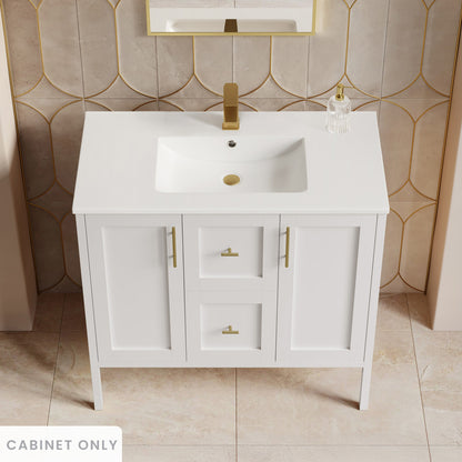 Forme 36" Modular Freestanding Bathroom Vanity Cabinet without Top in White