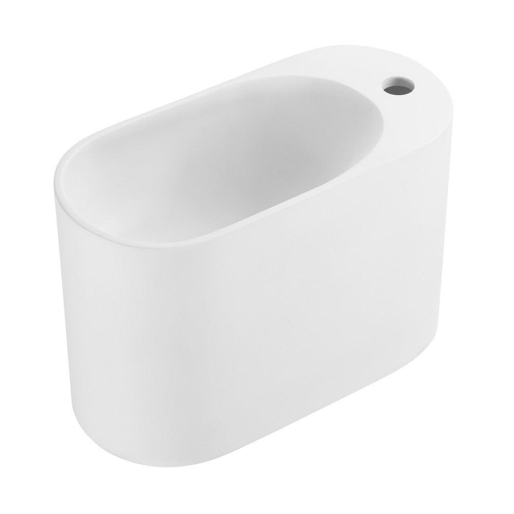 Terre 18" Right Side Faucet Wall-Mount Bathroom Sink in White