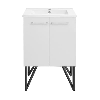 Annecy 24" Freestanding Bathroom Vanity in White with Sink Top