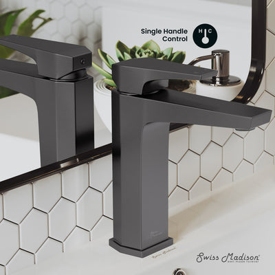 Voltaire Single Hole, Single-Handle, Bathroom Faucet in Gunmetal Grey