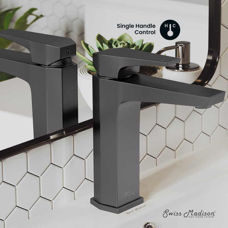 Voltaire Single Hole, Single-Handle, Bathroom Faucet in Gunmetal Grey