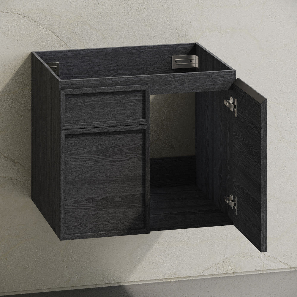 St. Tropez 24" Wall-Mounted Bathroom Vanity Cabinet without Top in Black Oak