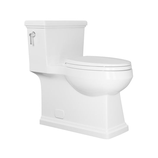 Voltaire II One-Piece 12" Rough-in 1.28 GPF Left-Hand Flush ADA Elongated Toilet in Glossy White, Nano-Glaze