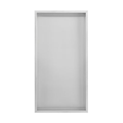 Voltaire 12" x 24" Stainless Steel Single Shelf Wall Niche in Matte Chrome