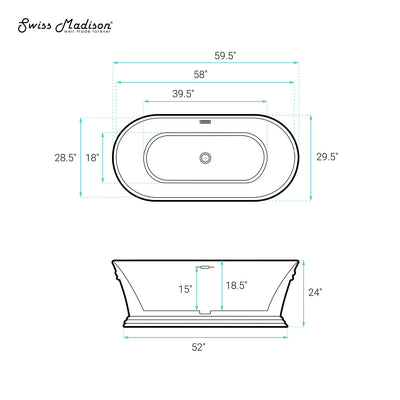 Santorini 60" Freestanding Tub