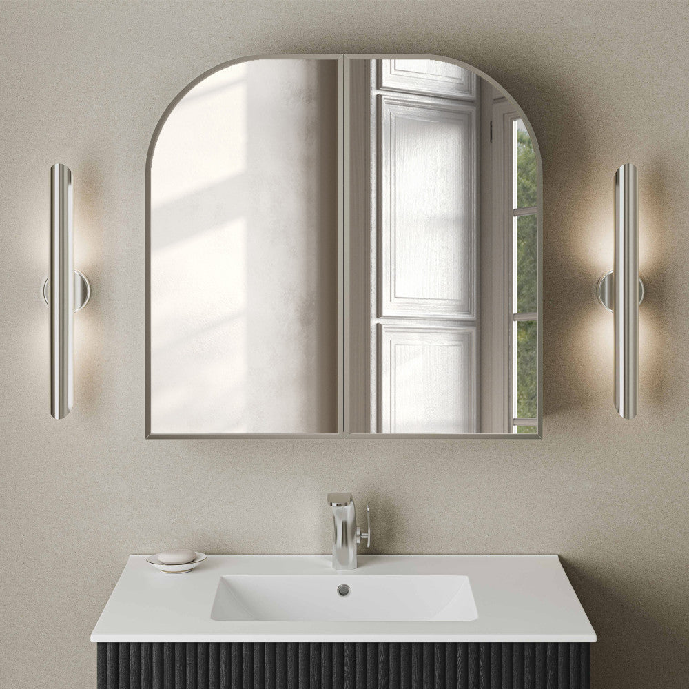 Porte 32 x 31 Arched Recessed/Wall Mount Medicine Cabinet with Mirror in Chrome