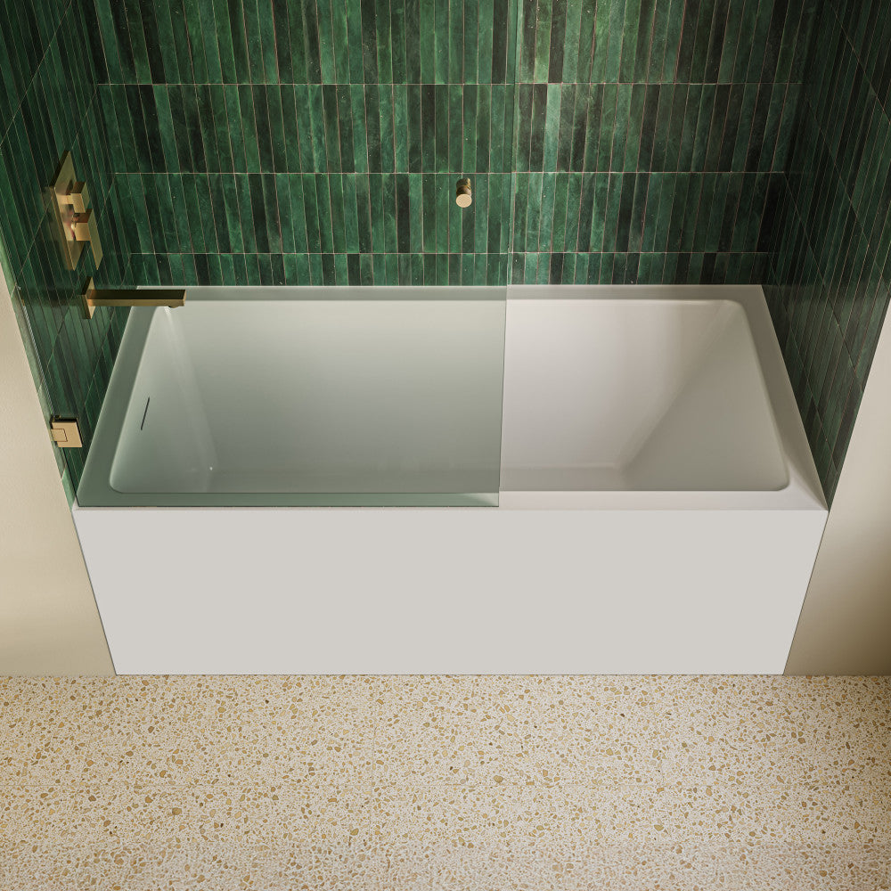 Voltaire 60 x 36 Skirted Left Drain Soaking Apron Bathtub in Glossy White with Integrated Overflow, Drain Included