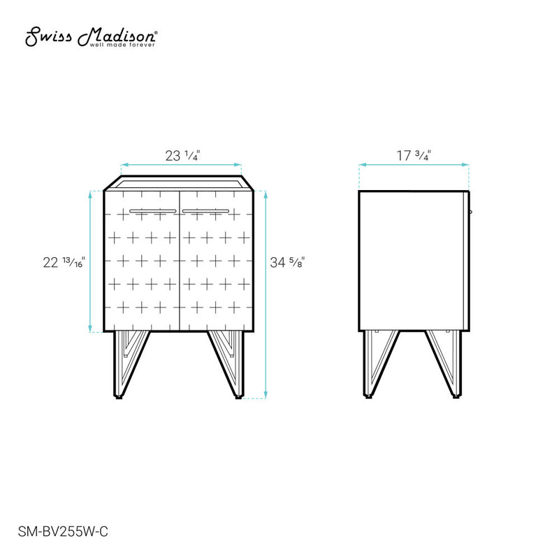 Annecy 24  White Bathroom Vanity Cabinet Only (SM-BV255W)