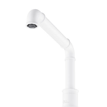 Avallon 8 in. Widespread, 2-Handle Wheel, Bathroom Faucet in Matte White