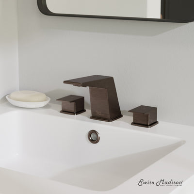 Carre 8 in. Widespread, 2-Handle, Bathroom Faucet in Oil Rubbed Bronze