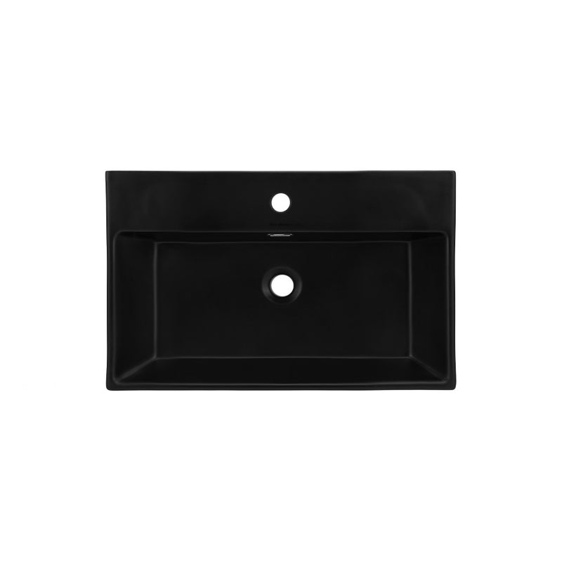 Claire 24 Ceramic Console Sink Matte Black Basin Brushed Gold Legs
