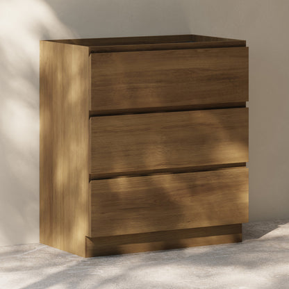 Liberte 30" Freestanding Bathroom Vanity Cabinet without Top in Brown Oak