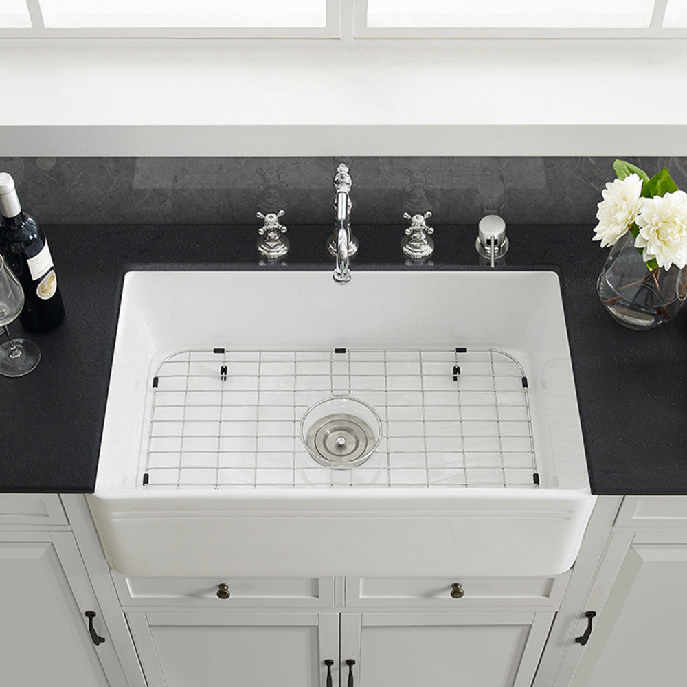 Delice 30 x 18 Ceramic, Farmhouse Kitchen Sink with Apron – Swiss