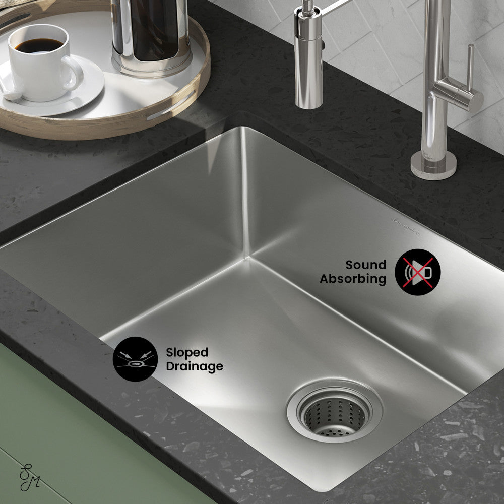 Rivage 23" 16 Gauge Stainless Steel Undermount Kitchen Sink in Polished Chrome