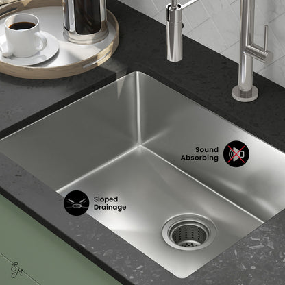 Rivage 23" 16 Gauge Stainless Steel Undermount Kitchen Sink in Polished Chrome