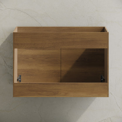 St. Tropez 30" Wall-Mounted Bathroom Vanity Cabinet without Top in Brown Oak