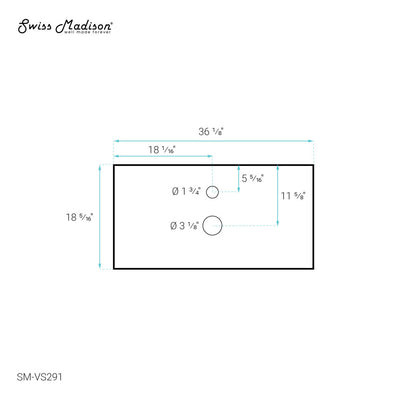 Rennes 36" Reclaimed Wood Vanity in Walnut with Slate Countertop and Single Hole Vessel Sink