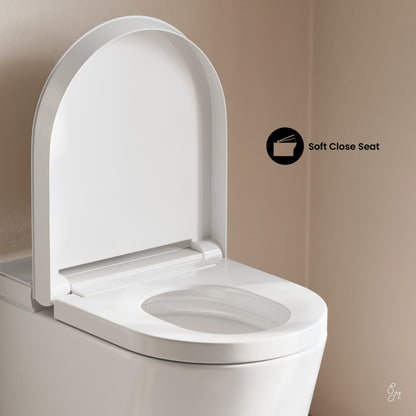 Hugo H Wall-Hung Toilet in Glossy White with Supporting Frame