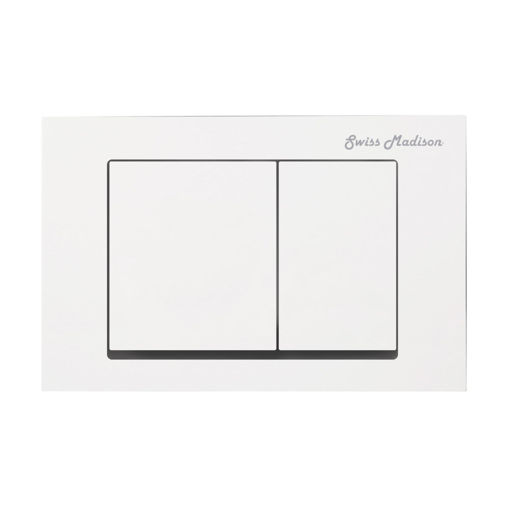 Concorde Wall Mount Dual Flush Actuator plate with Square Push Buttons in White