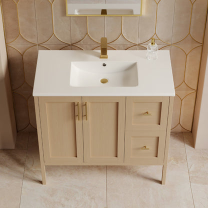 Forme 36" Modular Freestanding Bathroom Vanity with Sink Top in Natural Oak