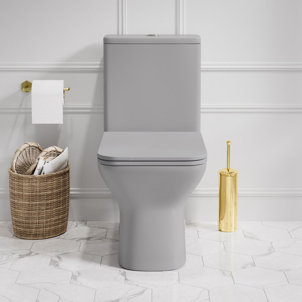 Carre One-Piece Square Toilet Dual-Flush in Matte Gray1.1/1.6 gpf