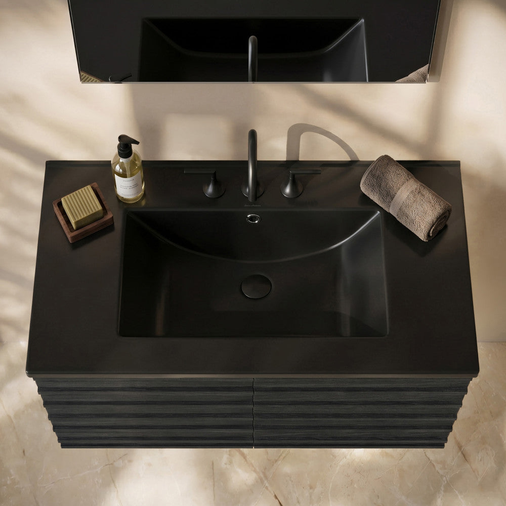 30" 3-Hole Widespread Vanity Sink Top in Matte Black
