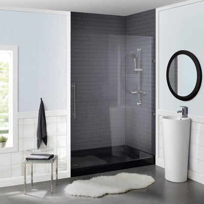 Voltaire 60 x 36 Acrylic Black, Single-Threshold, Left Drain, Shower Base