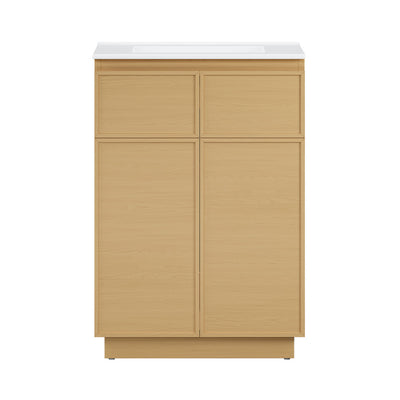 St. Tropez 24" Freestanding Bathroom Vanity in Natural Oak with Sink Top