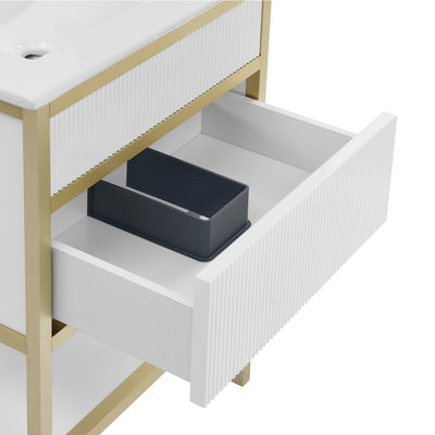 Cache 24" Freestanding Bathroom Vanity in White with Sink Top