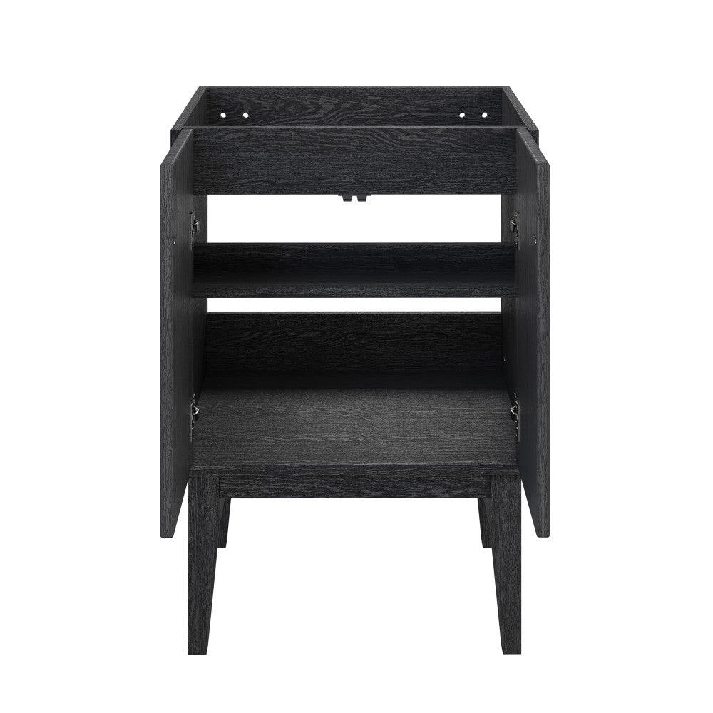 Bosse 24" Freestanding Bathroom Vanity Cabinet without Top in Black Oak