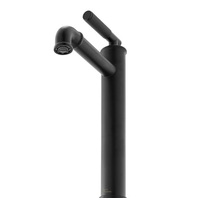 Avallon Single Hole, Single-Handle Sleek, High Arc Bathroom Faucet in Matte Black