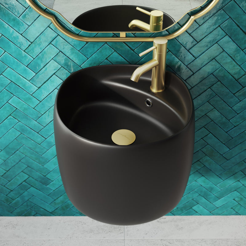 Ivy Wall-Mount Sink in Matte Black