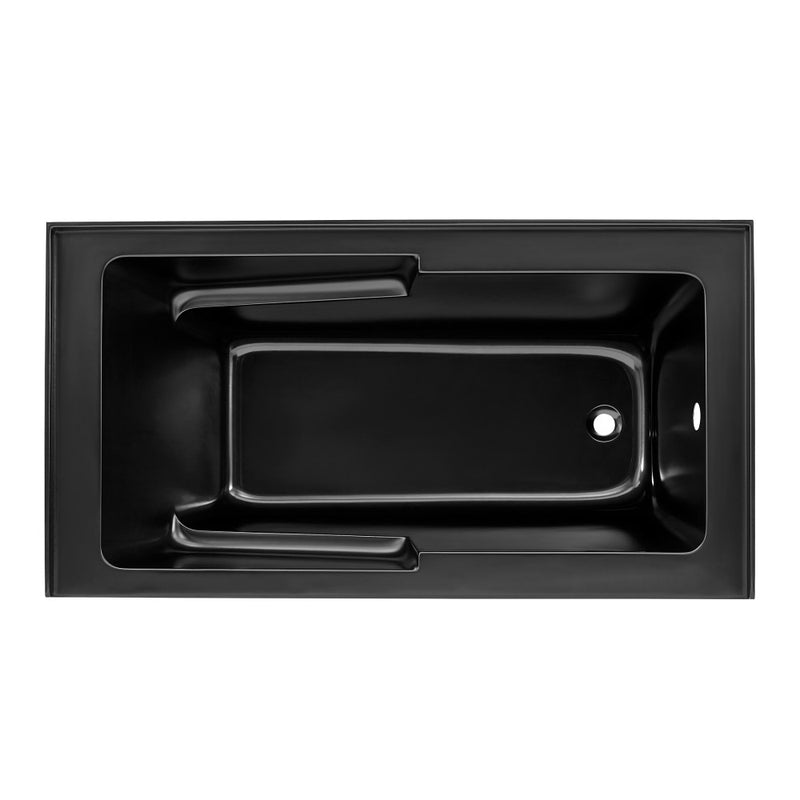 Voltaire 60" x 32" Right-Hand Drain Alcove Bathtub with Apron in Matte Black