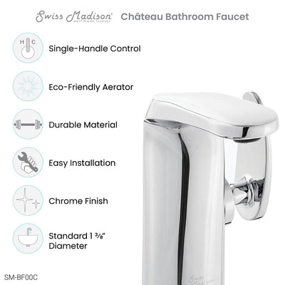 Chateau Single Hole, Single-Handle, Bathroom Faucet in Chrome