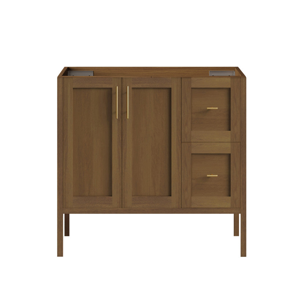 Forme 36" Modular Freestanding Bathroom Vanity Cabinet without Top in Brown Oak