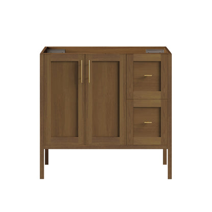Forme 36" Modular Freestanding Bathroom Vanity Cabinet without Top in Brown Oak
