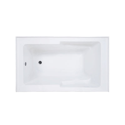 Voltaire 54 x 30 Skirted Left Drain Soaking Alcove Bathtub in Glossy White with Integrated Armrest