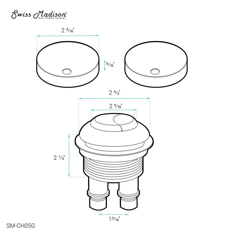 Toilet Hardware Brushed Gold (SM-1T803)