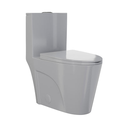 St. Tropez One-Piece Elongated Toilet Vortex™ Dual-Flush 1.1/1.6 gpf in Glossy Gray