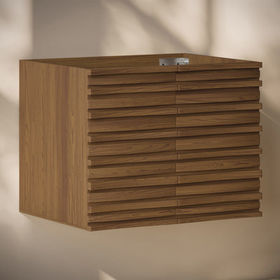 Cascade 30" Wall-Mounted Bathroom Vanity Cabinet without Top in Brown Oak