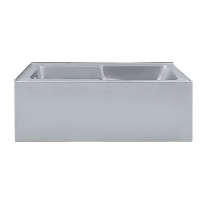Voltaire 60 x 32 Left Drain Soaking Alcove Corner Apron Bathtub in Matte Gray