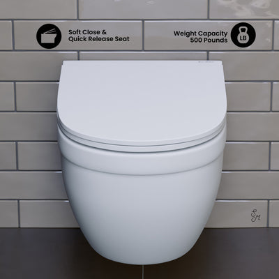 Ivy Wall-Hung Elongated Toilet Bowl Only in Matte White