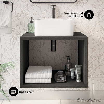 Concorde 24'' Wall-Hung Vanity In Black